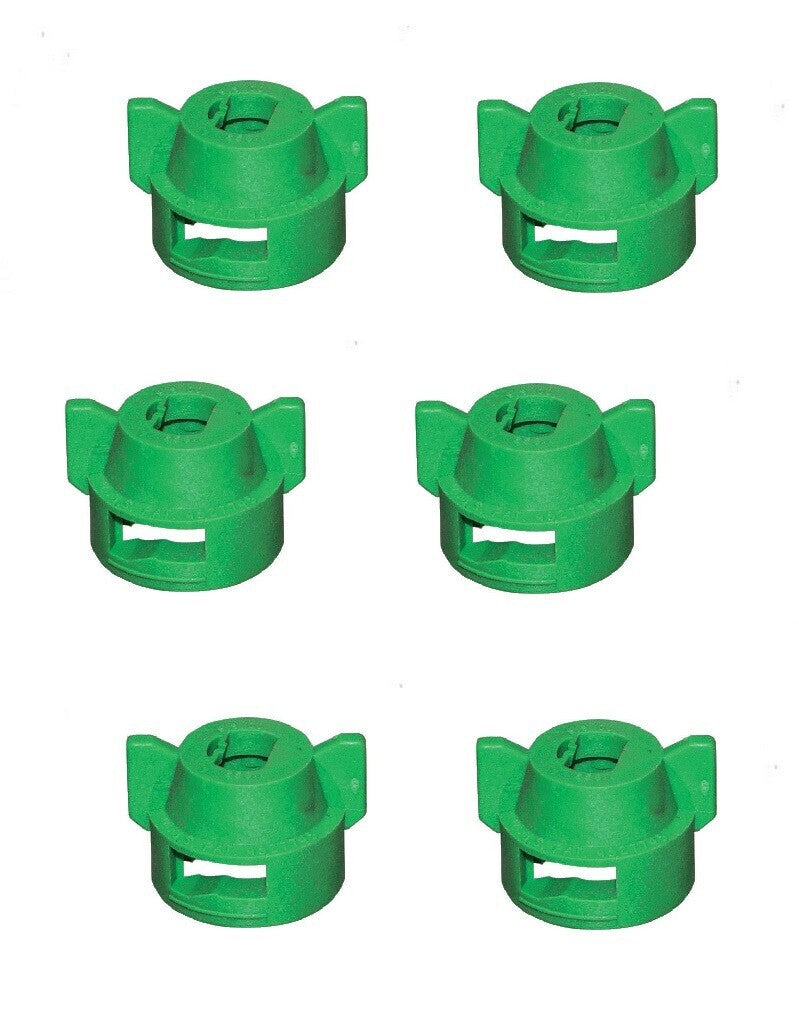 Pack of 6 - Quick TeeJet Green Nylon Cap For Flat, TP Standard & XR Style Tips