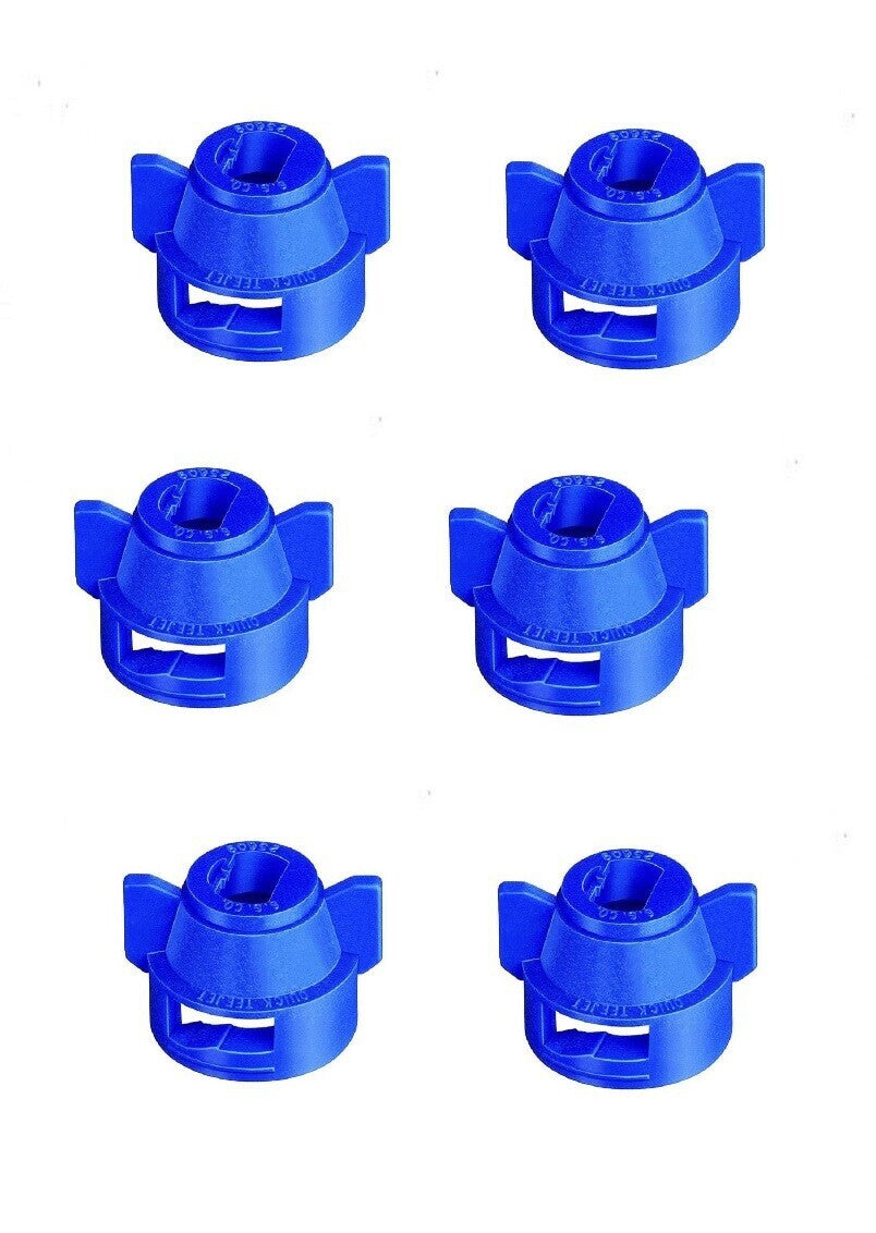 Pack of 6 - Quick TeeJet Blue Nylon Cap For Flat, TP Standard & XR Style Tips