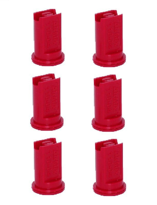 Pack of 6 - Greenleaf Low Pressure Air Mix Venturi Red Spray Tip Nozzle 110°