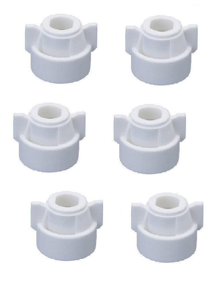 Pack of 6 - Quick TeeJet White Nylon Cap For TJ60, AI, SJ3, DGTJ & More