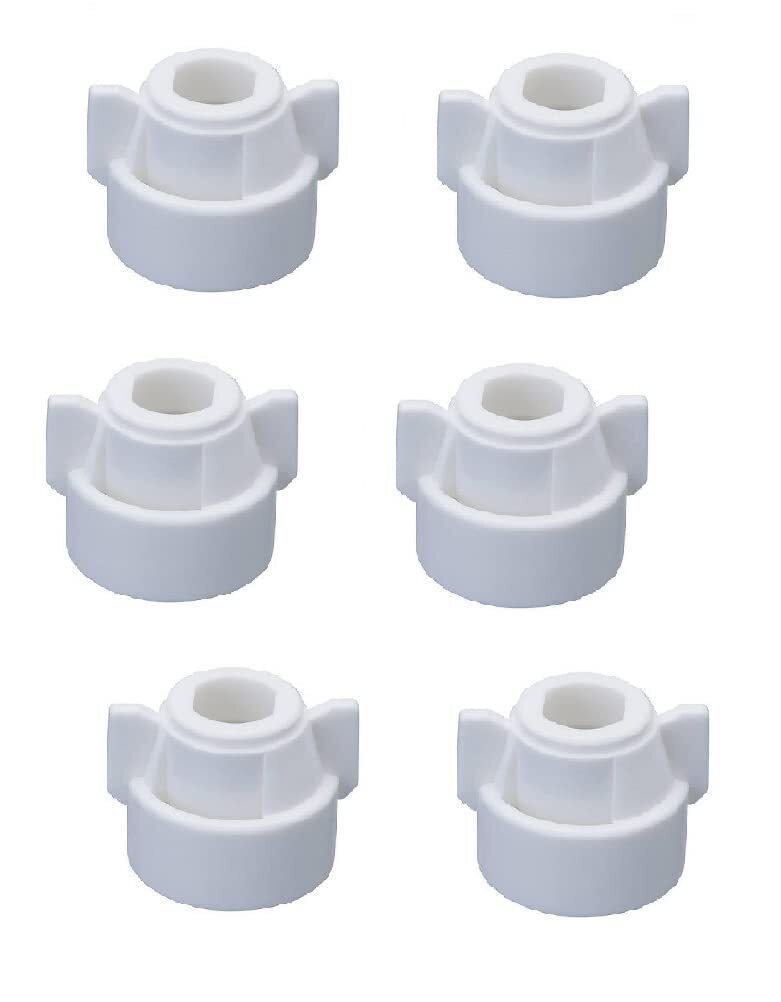 Pack of 6 - Quick TeeJet White Nylon Cap For TJ60, AI, SJ3, DGTJ & More