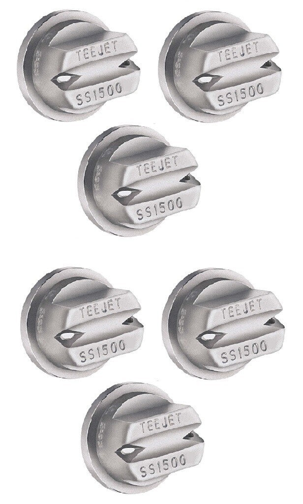 Pack of 6 - TeeJet SS Double Outlet Spray Tip 150° Rated 0.60 GPM @ 40 PSI