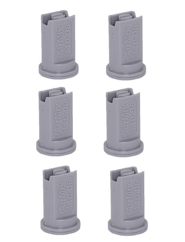 Pack of 6 - Greenleaf Low Pressure Air Mix Venturi Gray Spray Tip Nozzle 110°
