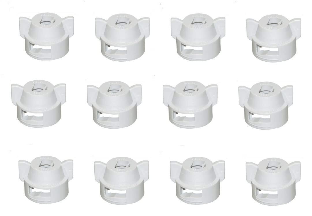 Pack of 12 - Quick TeeJet White Nylon Cap For Flat, TP Standard & XR Style Tips