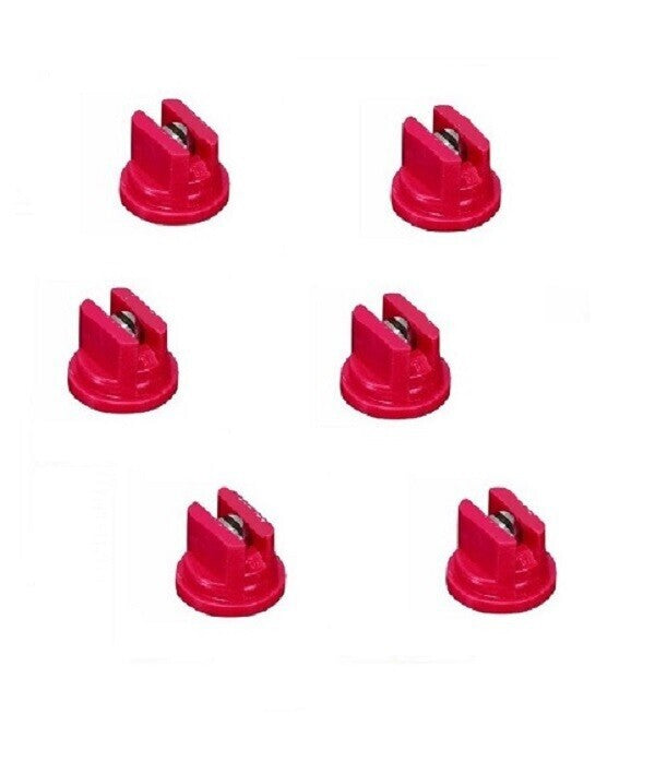 Pack of 6 - TeeJet Flat Spray Tips Red 110° Polymer w/ SS Insert Visiflo