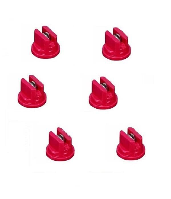 Pack of 6 - TeeJet Flat Spray Tips Red 110° Polymer w/ SS Insert Visiflo