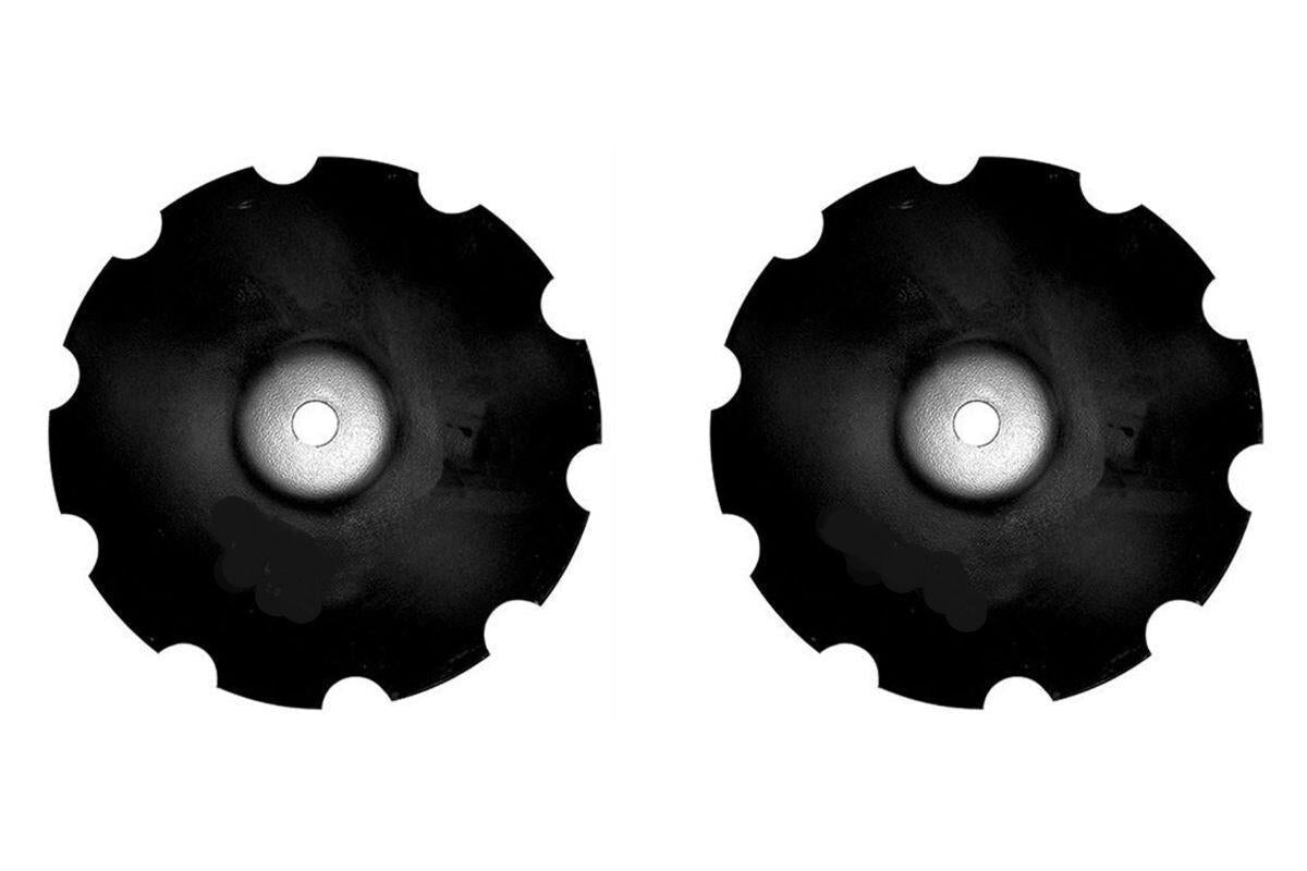 2 of 22" Notched Disc Harrow Blade 1-1/2" Round Flat Center 6 Gauge 5 MM Thick