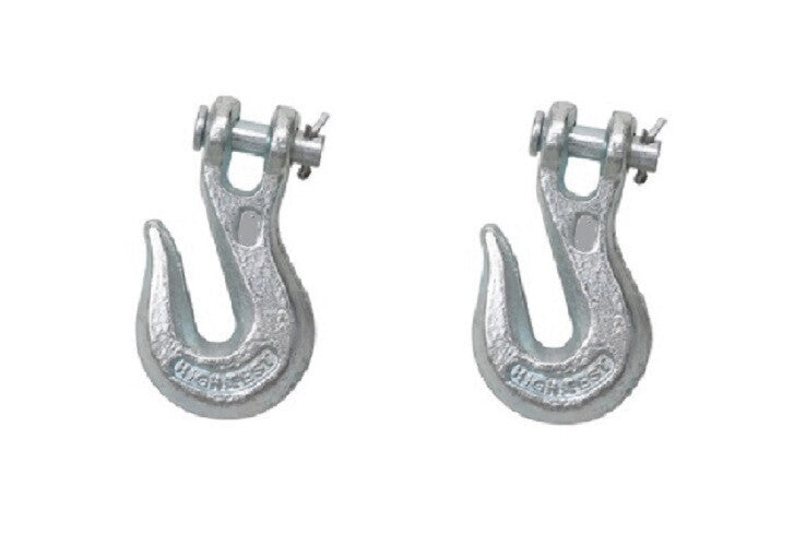 Pack of 2 - 5/16" Clevis Chain Grab Hook Grade 43 w/ 3,900 LB Load Limit