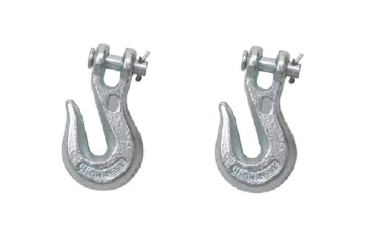 Pack of 2 - 5/16" Clevis Chain Grab Hook Grade 43 w/ 3,900 LB Load Limit