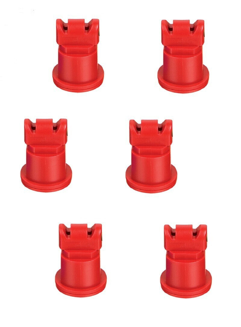 Pack of 6 - TeeJet AI Turbo TwinJet Red Flat Spray Tip Rated 0.5 GPM @ 40 PSI