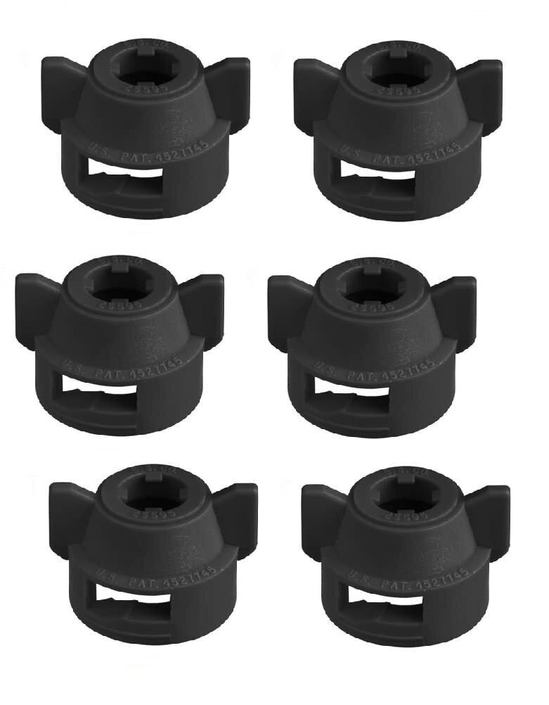 Pack of 6 - Quick TeeJet Black Nylon Cap For Flat Fan Spray Tips w/ 2 Patterns