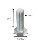 Replacement Blade Bolt For Sidewinder 1.00" Thread x 3.00" Long w/o Spacer 16196