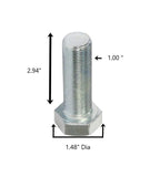 Replacement Blade Bolt For Sidewinder 1.00" Thread x 3.00" Long w/o Spacer 16196
