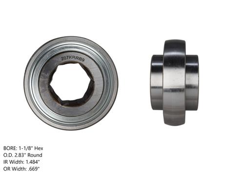Replacement JD Bearing 1.125" Hex Bore x 2.83" OD x 1.484" IR x 0.669" OR Width