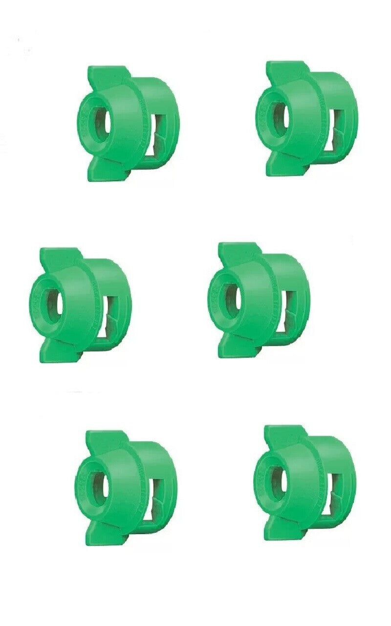 Pack of 6 - Quick TeeJet Green Nylon Cap For TK-V & TF-V Style Spray Tip