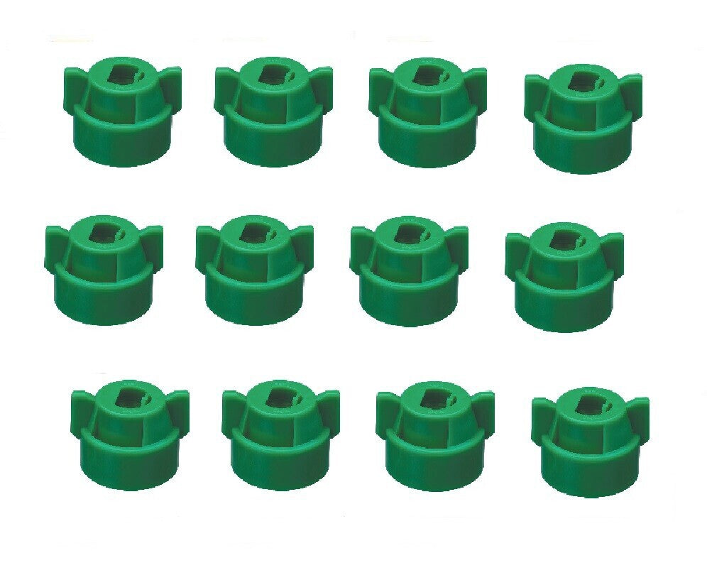 Pack of 12 - Quick TeeJet Green Nylon Cap For TP, XR, DG, OC, Turbo & AIXR Tips