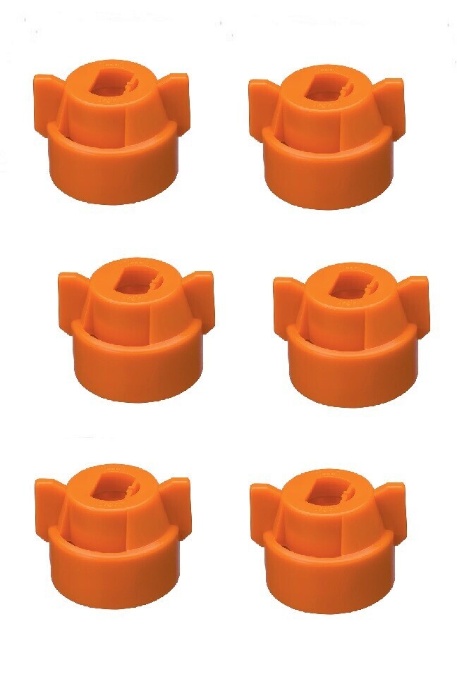 Pack of 6 - Quick TeeJet Orange Nylon Cap For TP, XR, DG, OC, Turbo & AIXR Tips