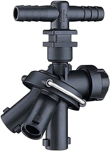 Triple Turret Nozzle Body w/ Check Valve 3/4" ID Double Hose Barb For Dry Booms