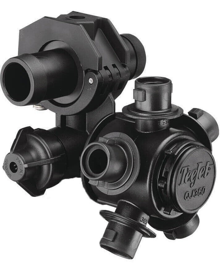 5 Outlet Quick Nozzle Body w/ Check Valve 3/4" ID Double Hose Shank For Dry Boom