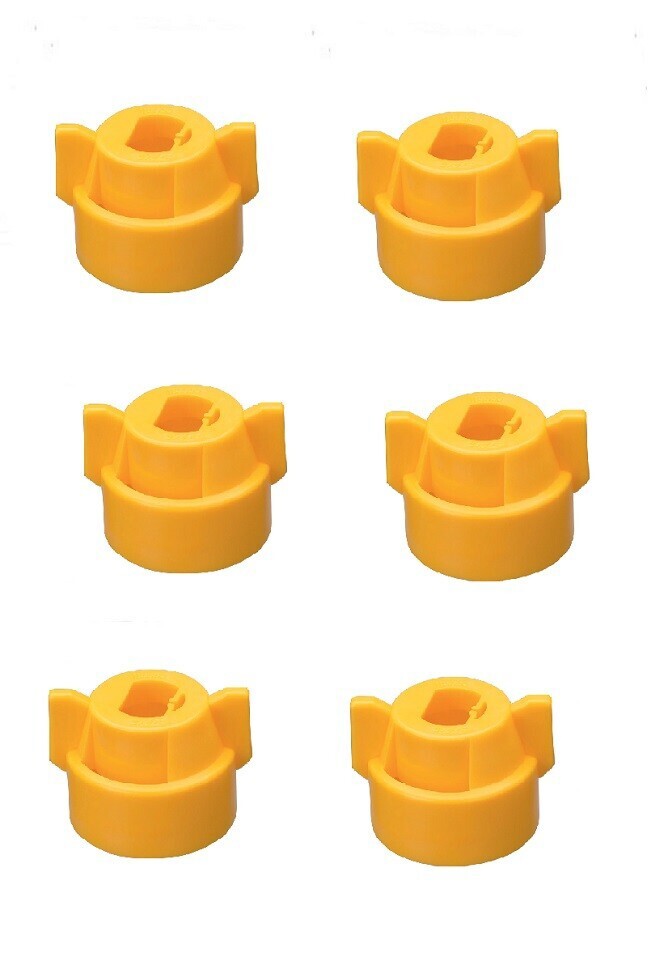Pack of 6 - Quick TeeJet Yellow Nylon Cap For TP, XR, DG, OC, Turbo & AIXR Tips