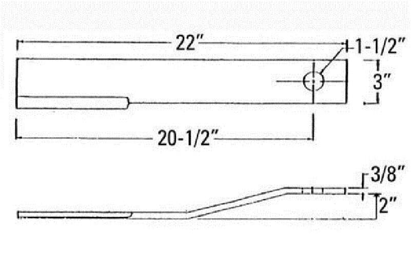 2 Replacement Woods Rotary Cutter Blade 22" x 3" x 0.375" w/ 1.5" Hole CCW 6330