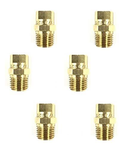 Pack of 6 - TeeJet Veejet Brass 15° Nozzle Spray Tip 1/4" MPT w/50 Mesh Strainer