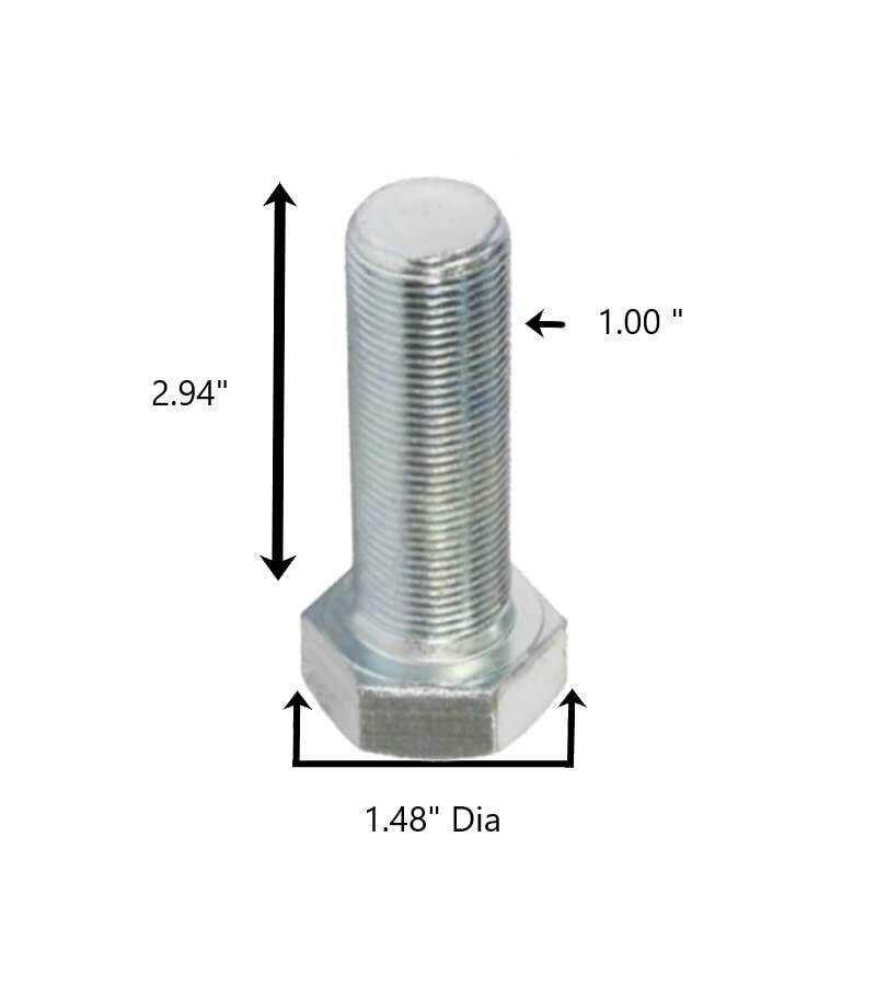 2 of Replacement Bolt For Sidewinder 1.00" Thread x 3.00" Long w/o Spacer 16196