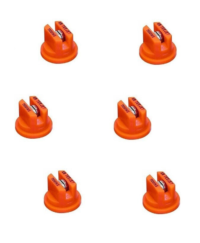 Pack of 6 - TeeJet Extended Range Flat Spray Tip 110° Orange 0.1 GPM @ 40 PSI