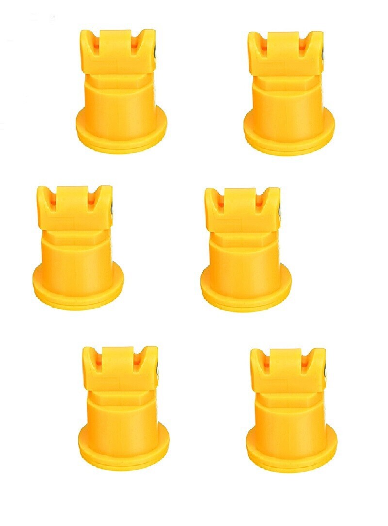 Pack of 6 - TeeJet AI Turbo TwinJet Yellow Flat Spray Tip Rated 0.2 GPM @ 40 PSI