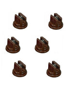 Pack of 6 - TeeJet Flat Spray Tips Brown 110° Polymer w/ SS Insert Visiflo