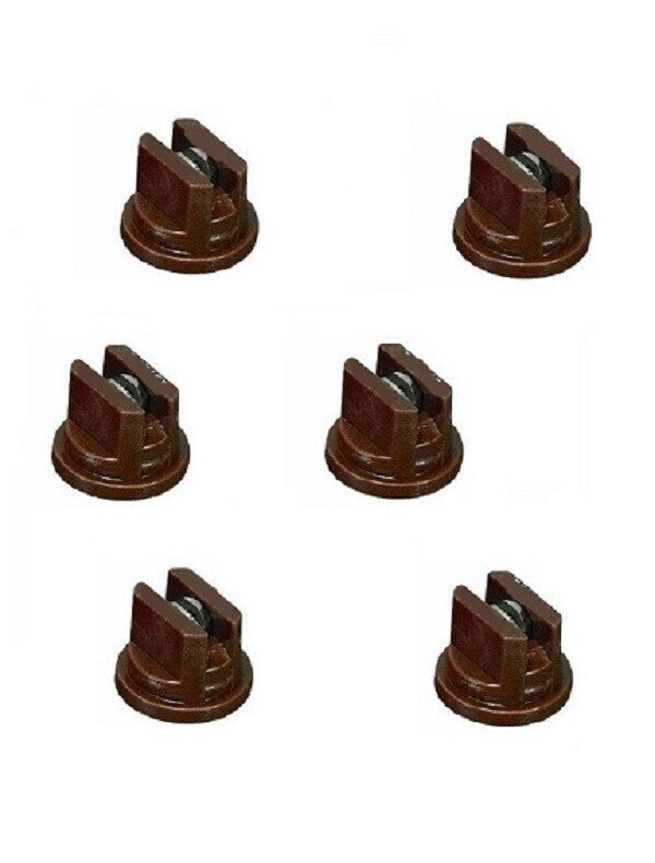 Pack of 6 - TeeJet Flat Spray Tips Brown 110° Polymer w/ SS Insert Visiflo