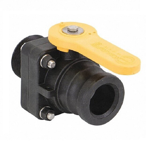 Banjo Stubby Poly Ball Valve Standard Port 2" Male Adapter x 2" Male NPT