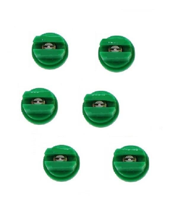 Pack of 6 - TeeJet Flat Spray Tips Green 110° Polymer w/ SS Insert Visiflo