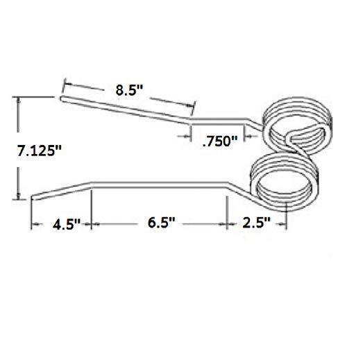 Tedder Tooth 9.25" Short Tine x 11" Long Tine x 7.125" Tine Gap x 2.5" Coil