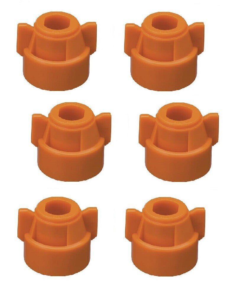 Pack of 6 - Quick TeeJet Orange Nylon Cap For TJ60, AI, SJ3 & More Style Tips