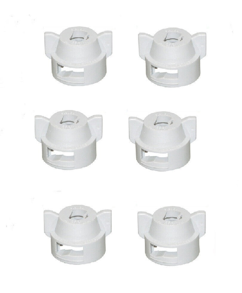 Pack of 6 - Quick TeeJet White Nylon Cap For Flat, TP Standard & XR Style Tips