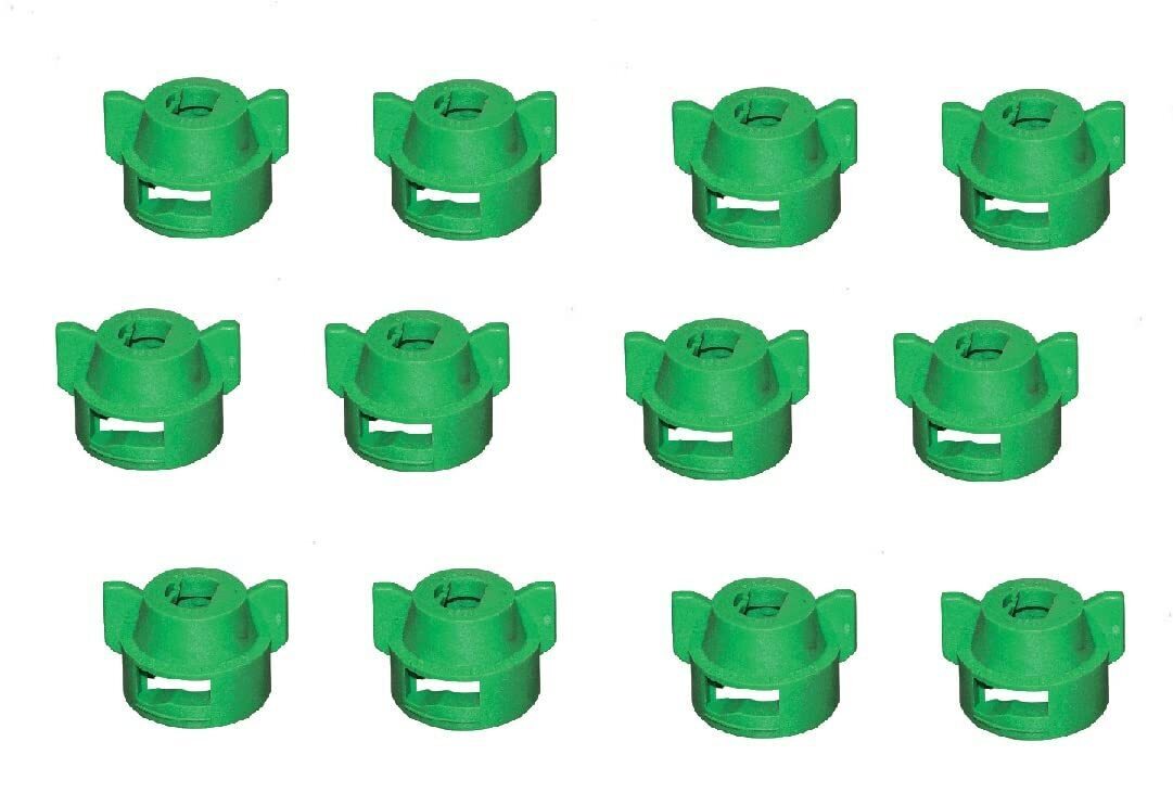 Pack of 12 - Quick TeeJet Green Nylon Cap For Flat, TP Standard & XR Style Tips