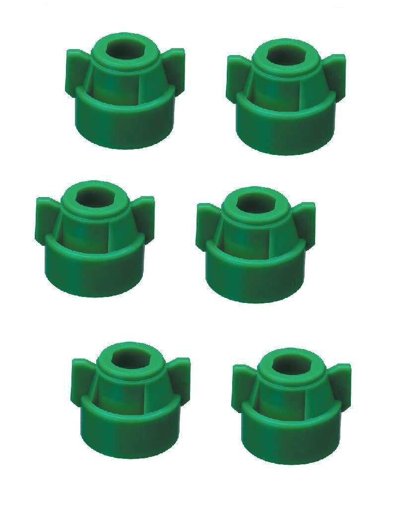Pack of 6 - Quick TeeJet Green Nylon Cap For TJ60, AI, SJ3 & More Style Tips