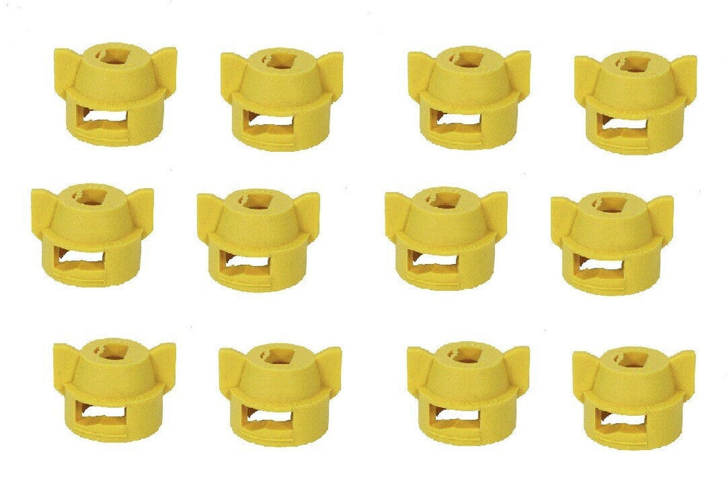 Pack of 12 - Quick TeeJet Yellow Nylon Cap For Flat, TP Standard & XR Style Tips