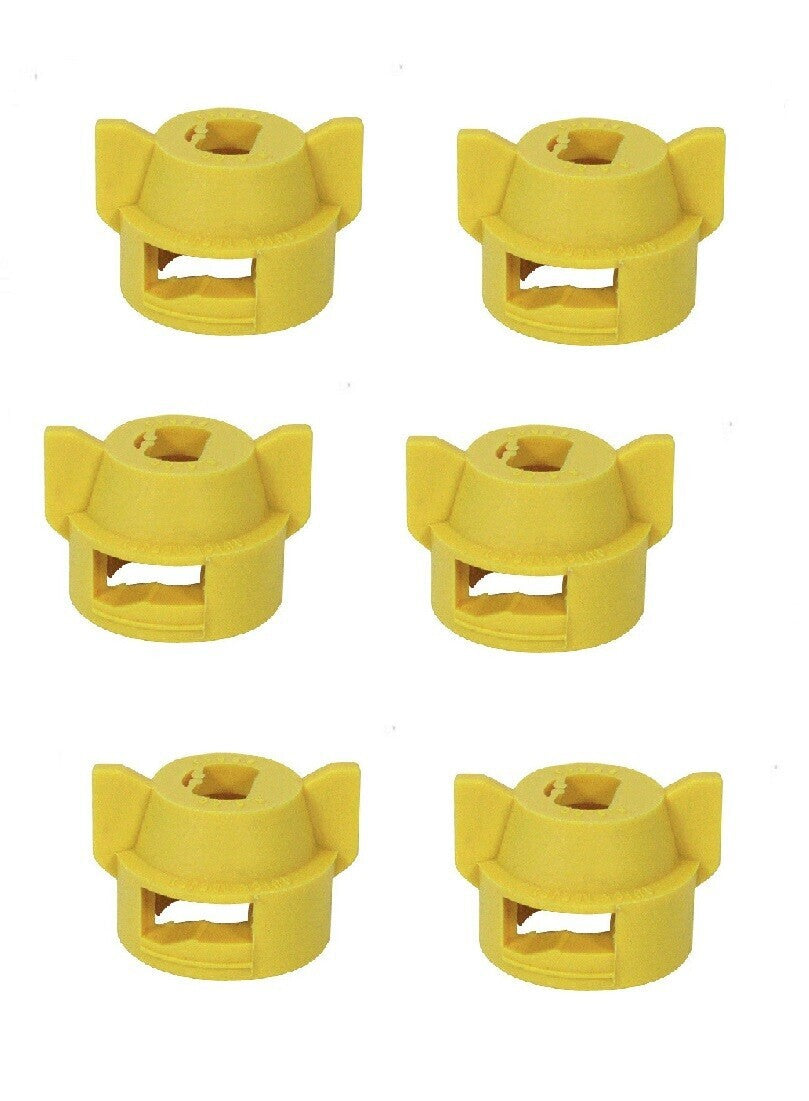 Pack of 6 - Quick TeeJet Yellow Nylon Cap For Flat, TP Standard & XR Style Tips