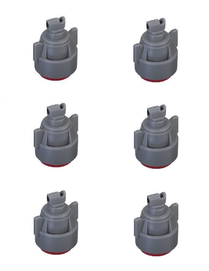 Pack of 6 - TeeJet TTI Flat Fan 110° Spray Tip/Cap Combo Rated 0.60 GPM @ 40 PSI