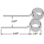 5 of Replacement Baler Teeth 4.625" Tine x 2.437" Gap x 1.5" Coil Diameter