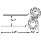 5 of Replacement Baler Teeth 4.625" Tine x 2.437" Gap x 1.5" Coil Diameter