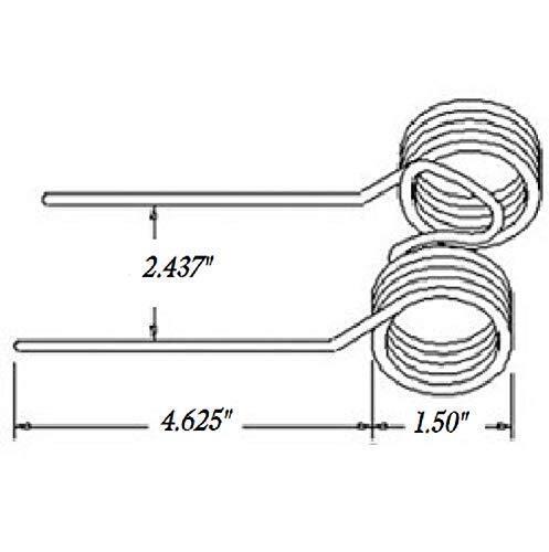 5 of Replacement Baler Teeth 4.625" Tine x 2.437" Gap x 1.5" Coil Diameter