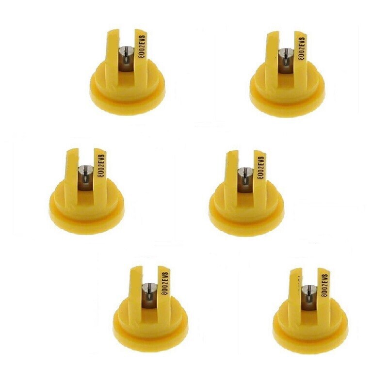 Pack of 6 - TeeJet Even Flat Spray Tips 80° Polymer w/SS Insert 0.20 GPM @ 40PSI
