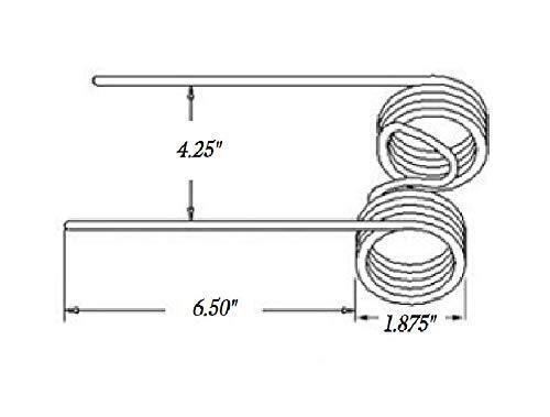 Baler Tooth 6.5" Tine x 4.25" Gap x 1.870" Coil x 0.225" Wire 76517