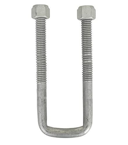 Square U-Bolt 7/16" Thick x 1-3/4" ID x 5-1/2" Long w/ Zinc Plated Nuts S122