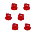 Pack of 6 - TeeJet Extended Range Flat Spray Tips Red 80° Polymer w/ SS Insert