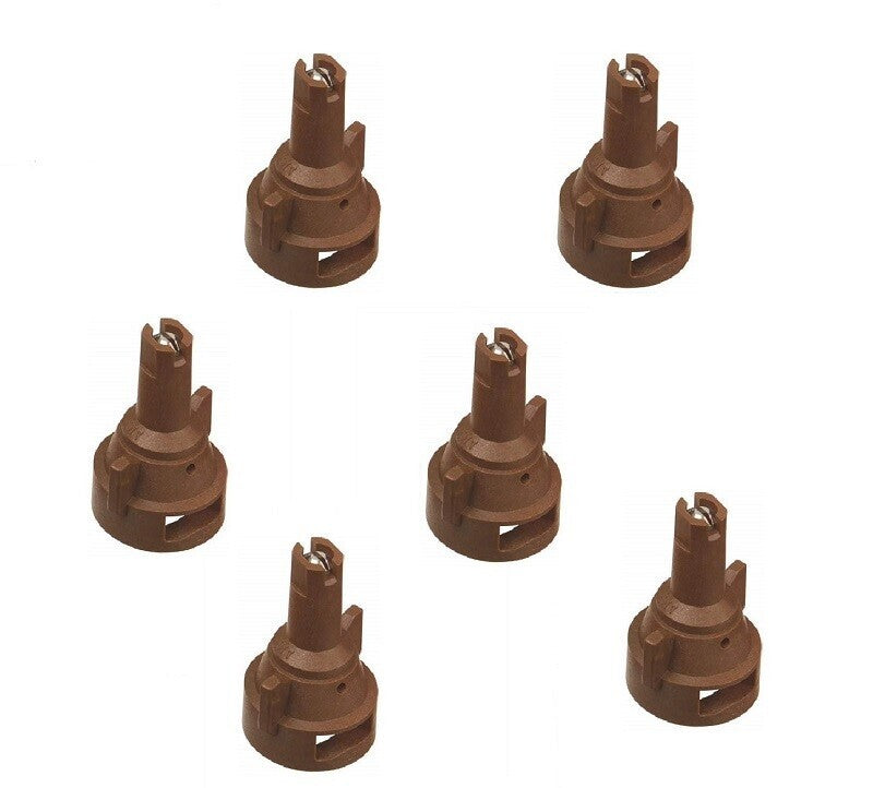 Pack of 6 - TeeJet Air Induction Flat Spray Tips Brown 110° Polymer Visiflo