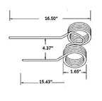 Double Rake Tooth 16.5" Tine x 15.43" Tine x 1.65" Coil x 4.37" Tine Gap PZ-6
